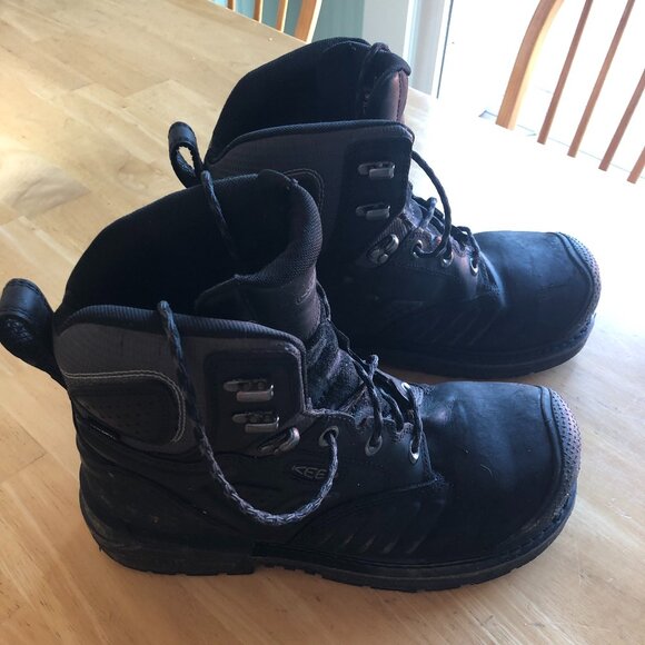 Men's Keen Black Utility Boots Size 10 - Picture 1 of 10